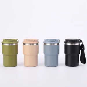 Custom Logo Travel Tumbler 420ML Stainless Steel Vacuum Insulated Coffee Mug With Handle