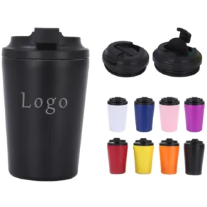 Custom Color Multiple Color 12OZ Double Wall Stainless Steel Vacuum Insulated Travel Milk Coffee Tumbler with Flip Lid