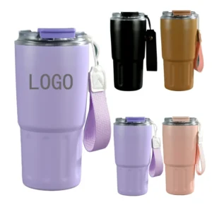 Eco-Friendly  400ML 600ML Stainless Steel Vacuum Flask Coffee Mug Insulated Tumbler with Double Straw Lid