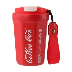 Leakproof Vacuum Double Wall Travel Coffee Cup Direct Drinking Cola Cup Portable Belt Cup Stainless Steel Coffee Mug