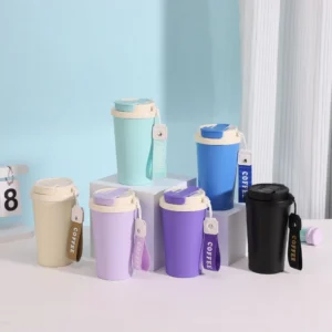 350ml Custom logo Stainless Steel Insulated Car Coffee Mug Cup Double Wall Vacuum Travel Thermal Coffee Tumbler Mug with Straw