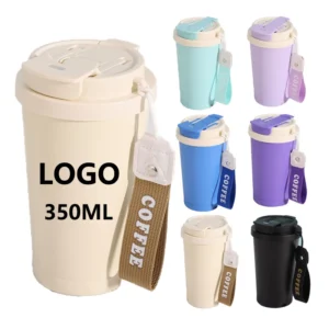 350ML Stainless Steel Drinking Coffee Tumbler Cups Sports Vacuum Travel Coffee Cup Tumbler with Handle for Gift