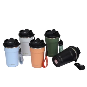 400ml Custom Double-Wall Stainless Steel Coffee Thermos Cup Double Drinking Reusable Water Bottle with Rope