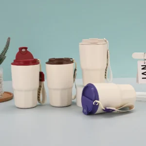 Hot Selling  450ml Stainless Steel Drinkware Travel Coffee Mug with Lid and Handle Vacuum Thermo Coffee Tumbler Cups