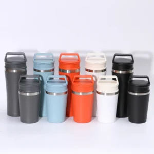 450ml Custom Creative Portable Handle Thermos Coffee Cup Stainless Steel Coffee Mugs Double Wall Vacuum Travel Tumbler Cups