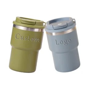 Hot Sale Custom Logo 420ml Double Wall Stainless Steel Insulated Vacuum Coffee Cups Tumbler Beer Cups with Lid