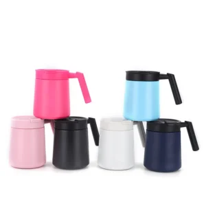 Reusable Tumbler Cups Leak Proof Metal Mug Stainless Steel Vacuum Tumbler Travel 500ML Coffee Mug with Handle