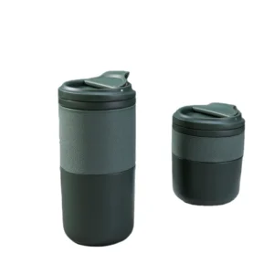 280ml 550ml Office Coffee Thermos Cup with Compact Leather Cover Design Hot Water Vacuum Bottle for Portable Use