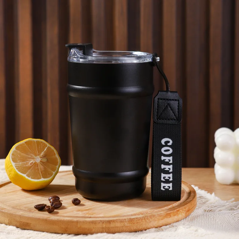 Customized Drinking 350ML Powder Coated Mugs Insulated Tumbler Cup Stainless Steel Travel Coffee Tumbler with Rope - Image 6