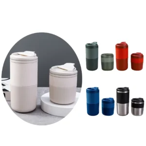 New Product Custom Logo 280ML 550ML Double Wall Stainless Steel Vacuum Insulated Milk Coffee Cup with Flip LId